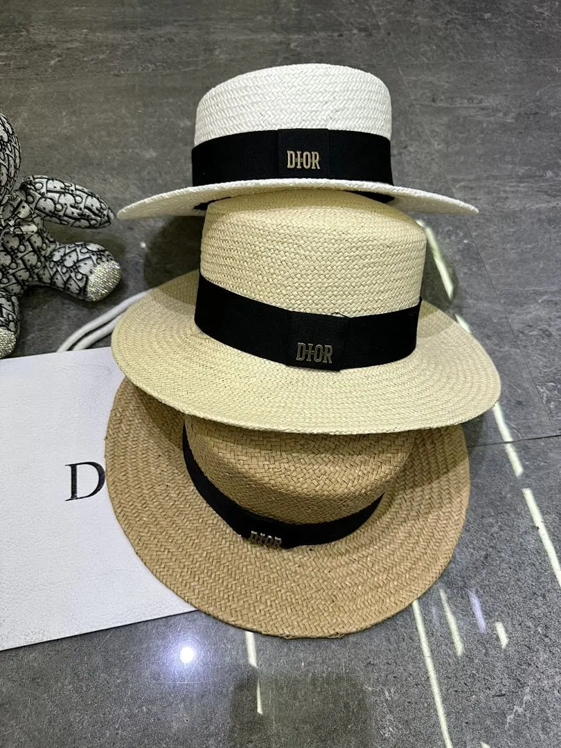 迪奥爆款手工编织平顶帽‼️‼️