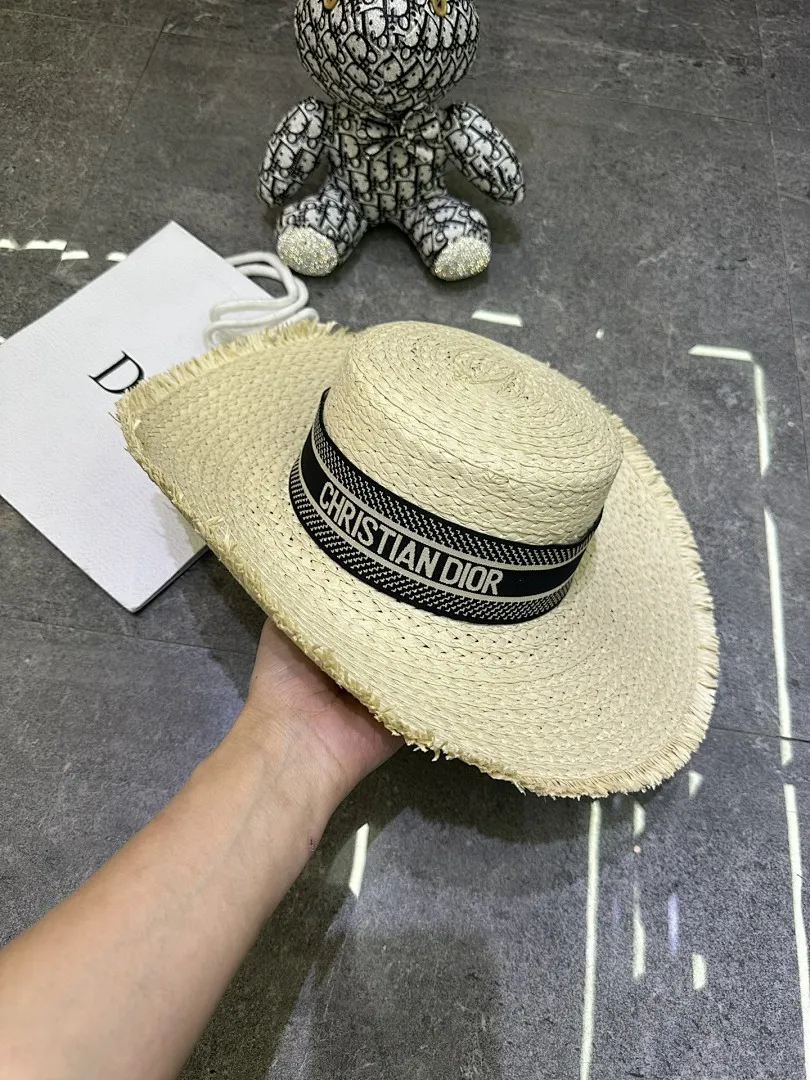 迪奥爆款手工编织平顶帽‼️‼️
