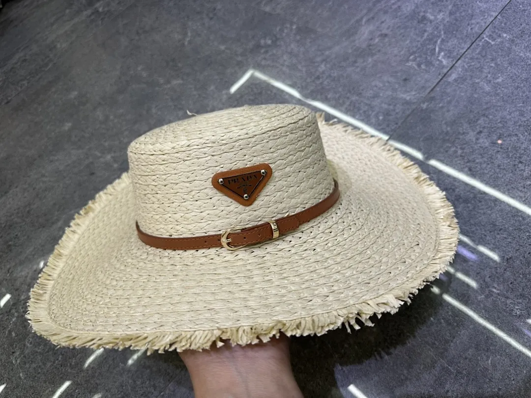 普拉达爆款手工编织平顶帽‼️‼️