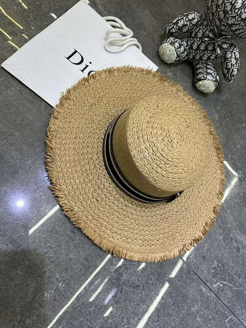 迪奥爆款手工编织平顶帽‼️‼️