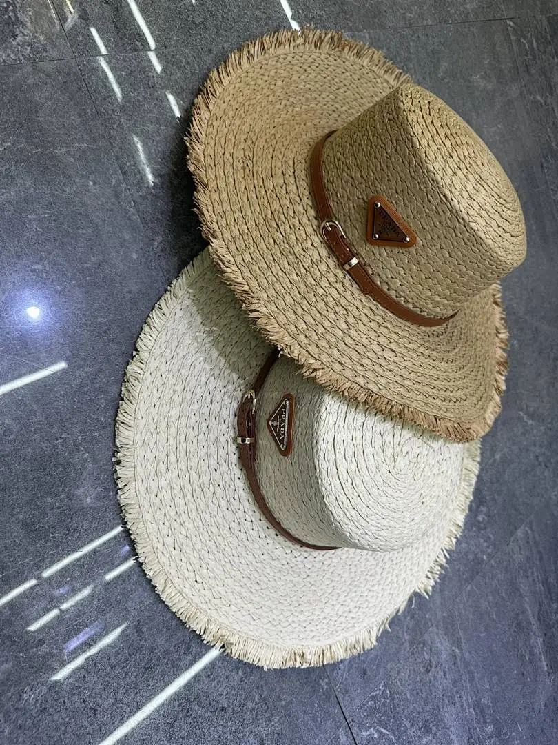 普拉达爆款手工编织平顶帽‼️‼️