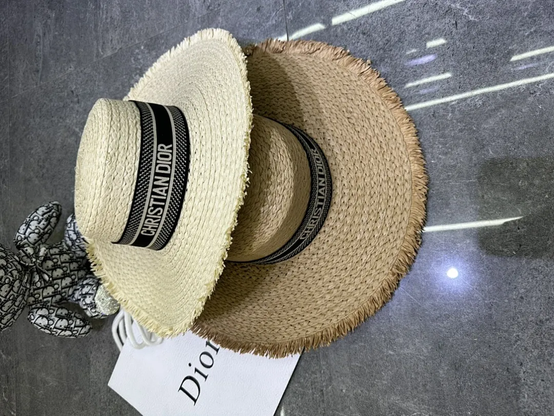 迪奥爆款手工编织平顶帽‼️‼️
