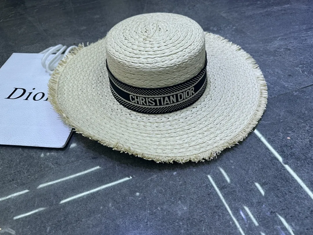 迪奥爆款手工编织平顶帽‼️‼️
