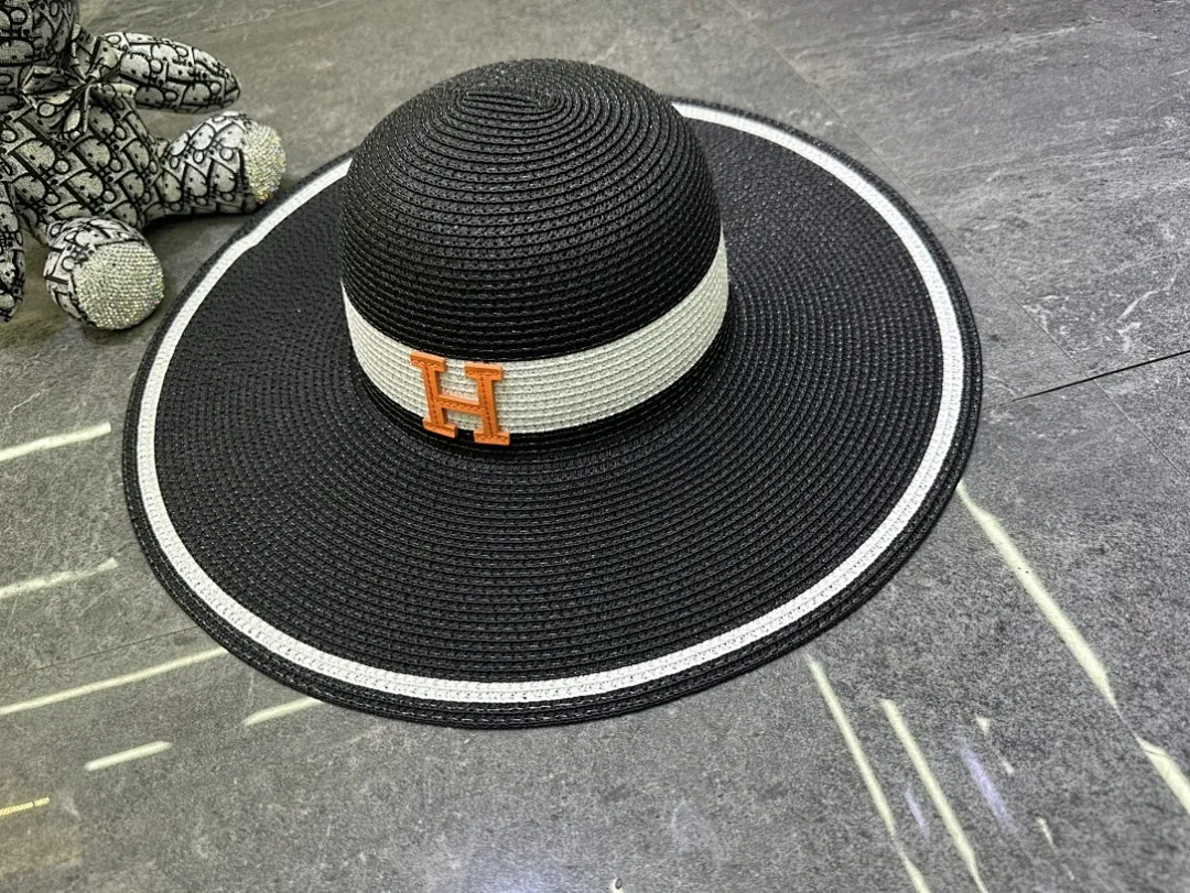 爱马仕爆款撞色设计大檐帽