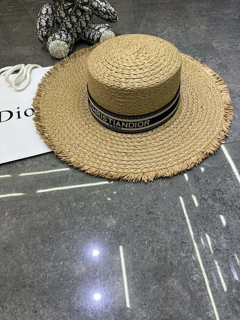 迪奥爆款手工编织平顶帽‼️‼️