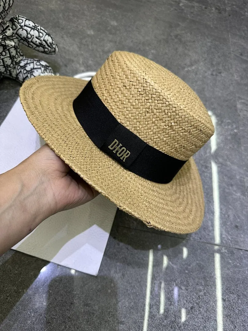 迪奥爆款手工编织平顶帽‼️‼️