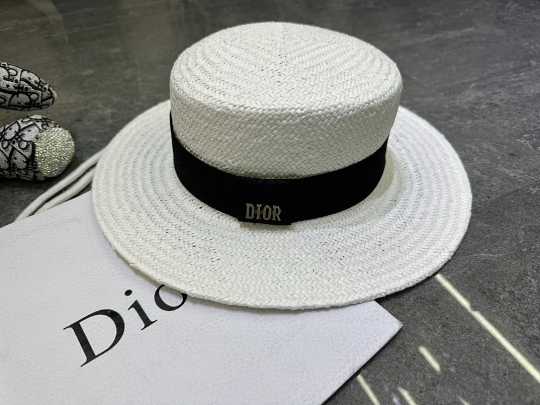 迪奥爆款手工编织平顶帽‼️‼️