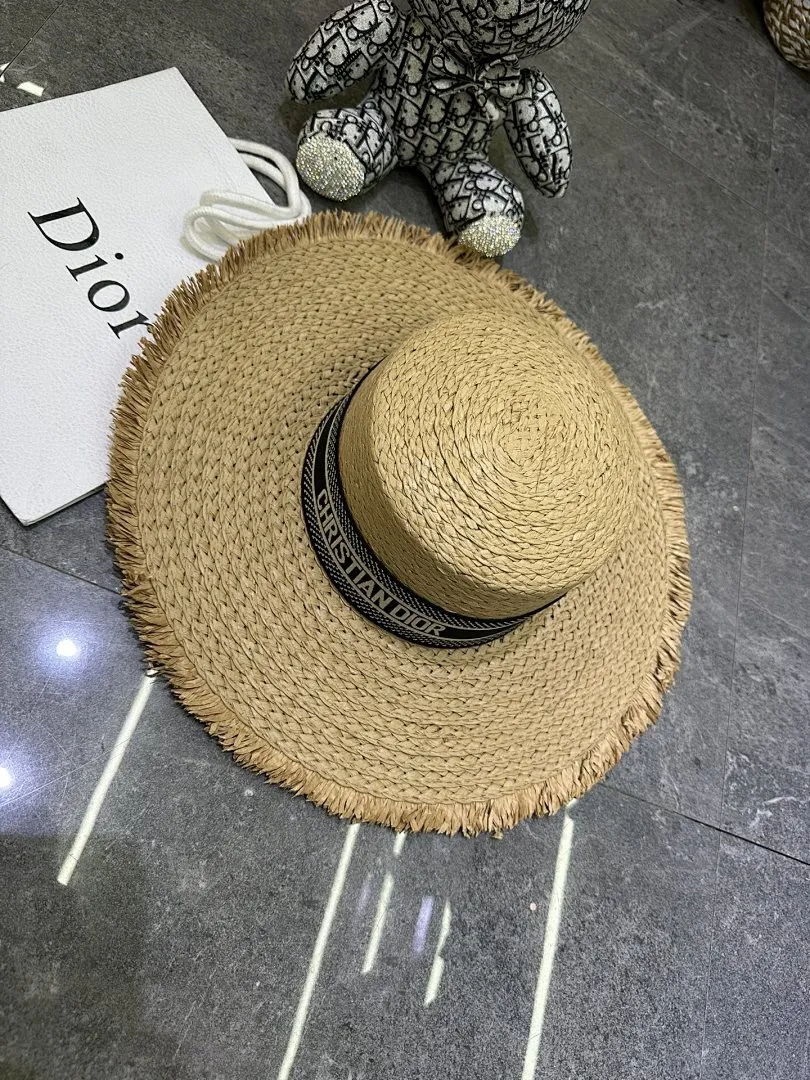 迪奥爆款手工编织平顶帽‼️‼️