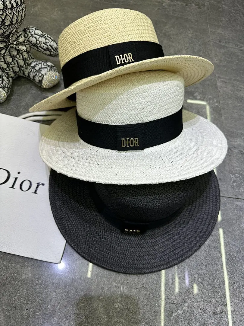 迪奥爆款手工编织平顶帽‼️‼️