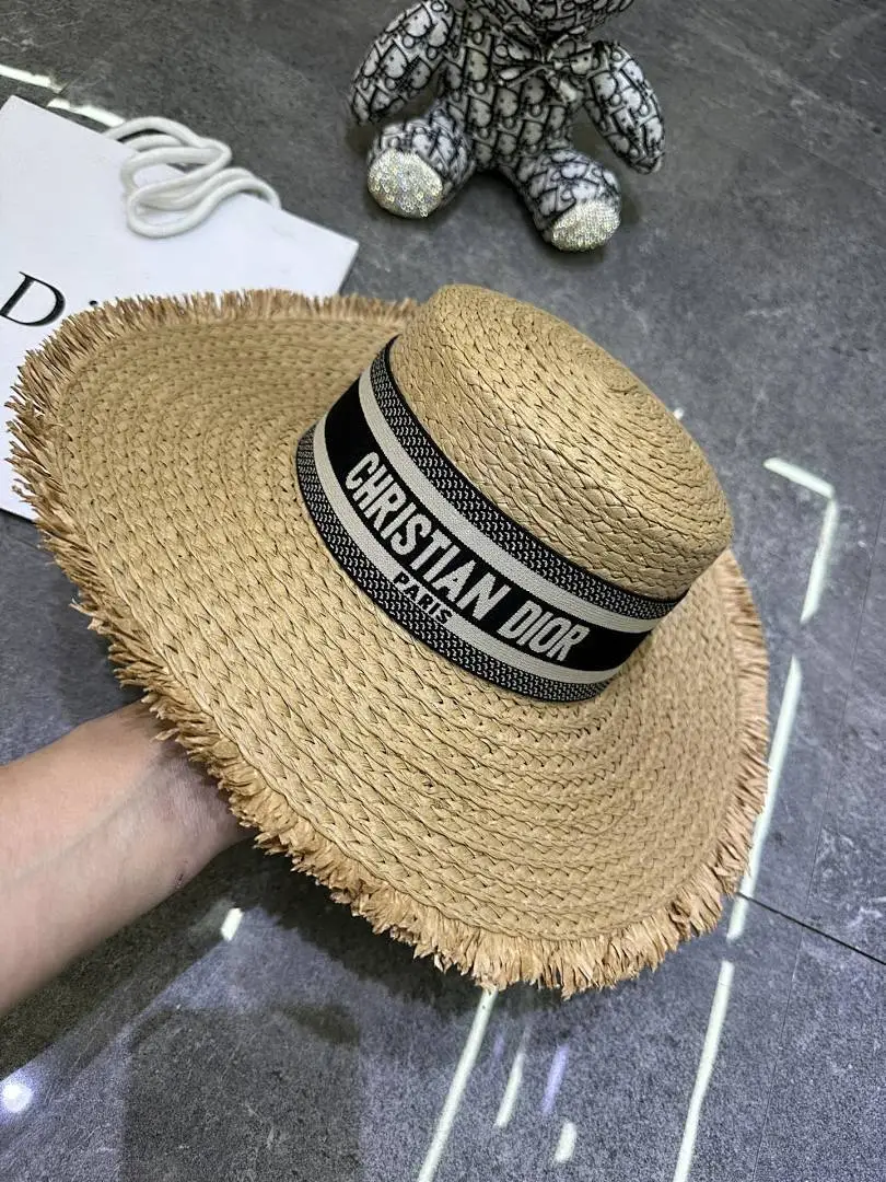 迪奥爆款手工编织平顶帽‼️‼️