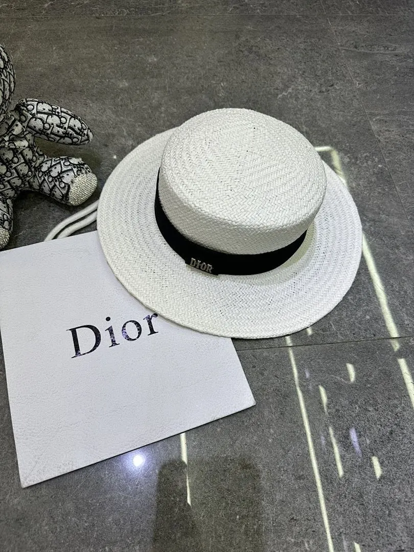 迪奥爆款手工编织平顶帽‼️‼️
