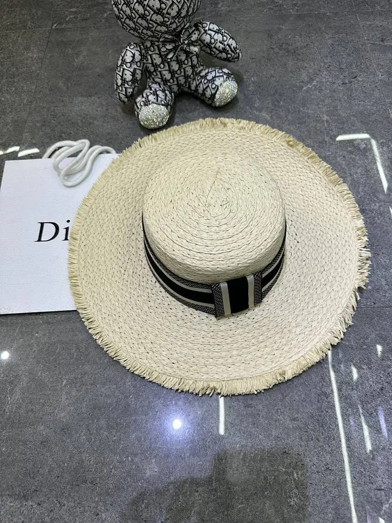 迪奥爆款手工编织平顶帽‼️‼️