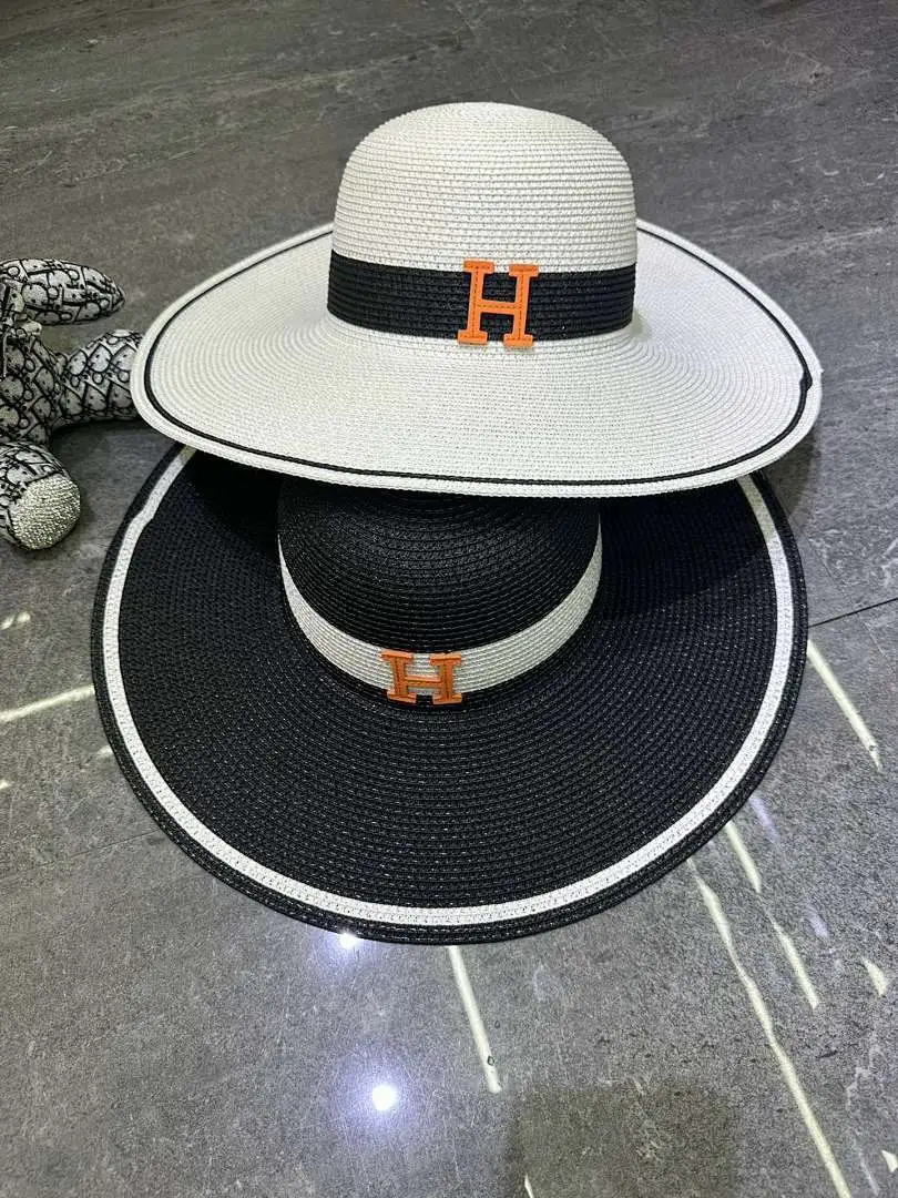 爱马仕爆款撞色设计大檐帽