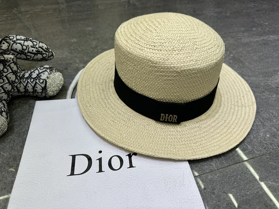 迪奥爆款手工编织平顶帽‼️‼️
