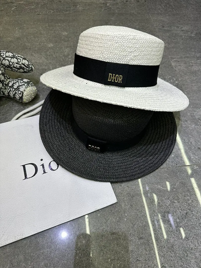 迪奥爆款手工编织平顶帽‼️‼️