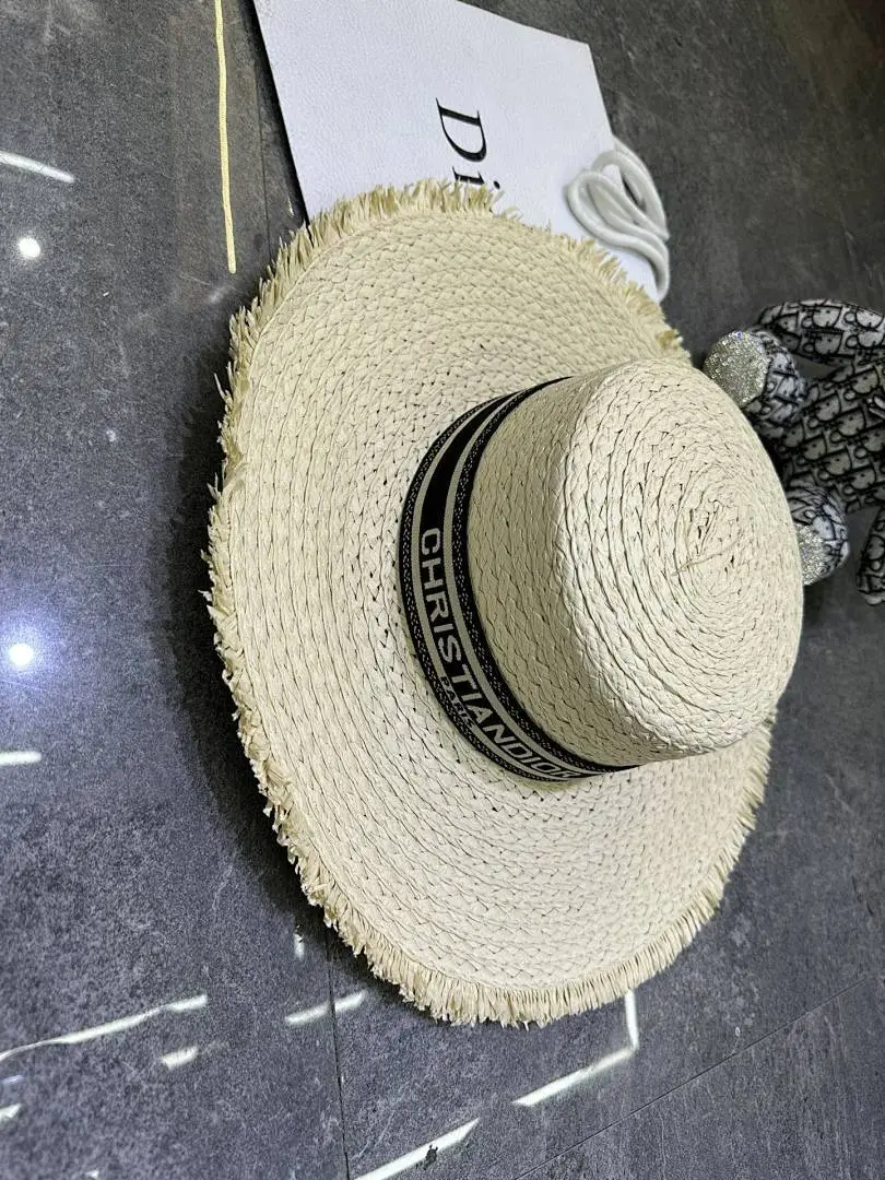 迪奥爆款手工编织平顶帽‼️‼️