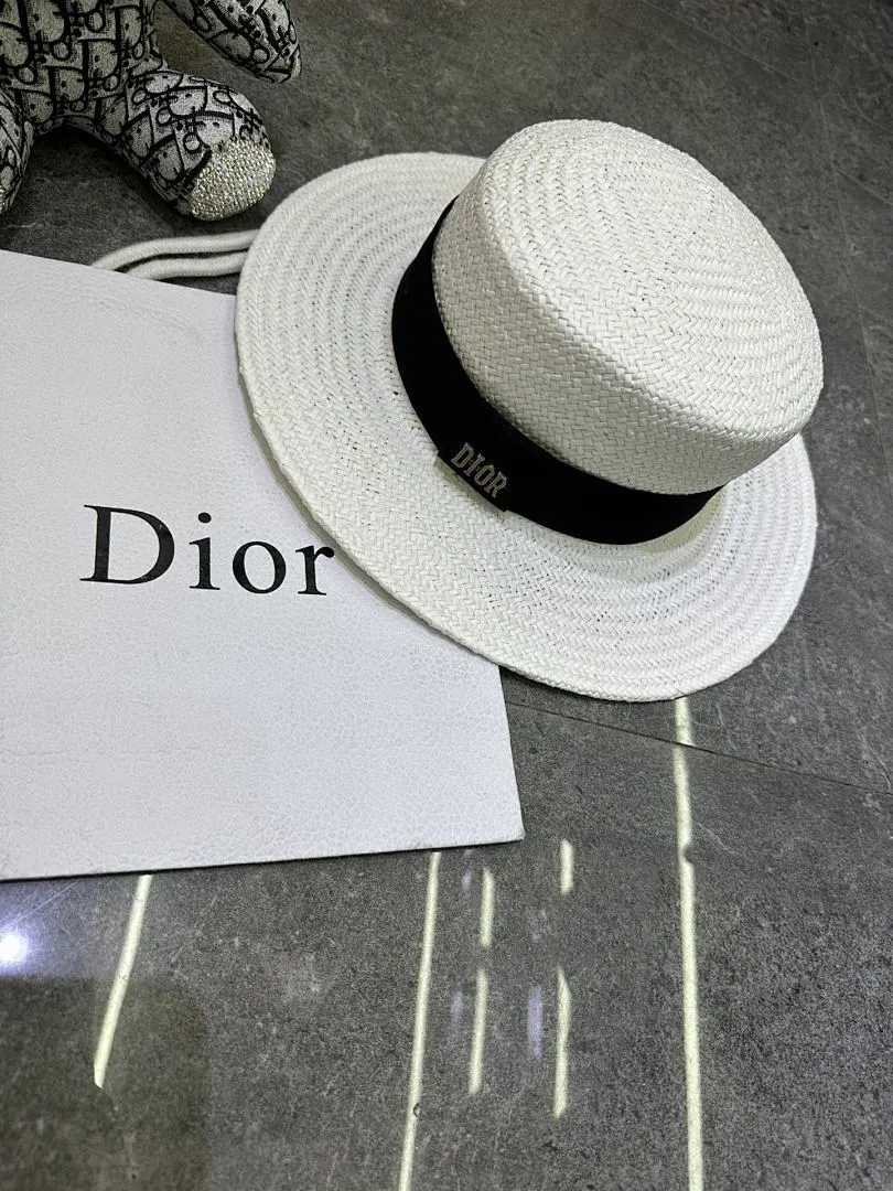 迪奥爆款手工编织平顶帽‼️‼️