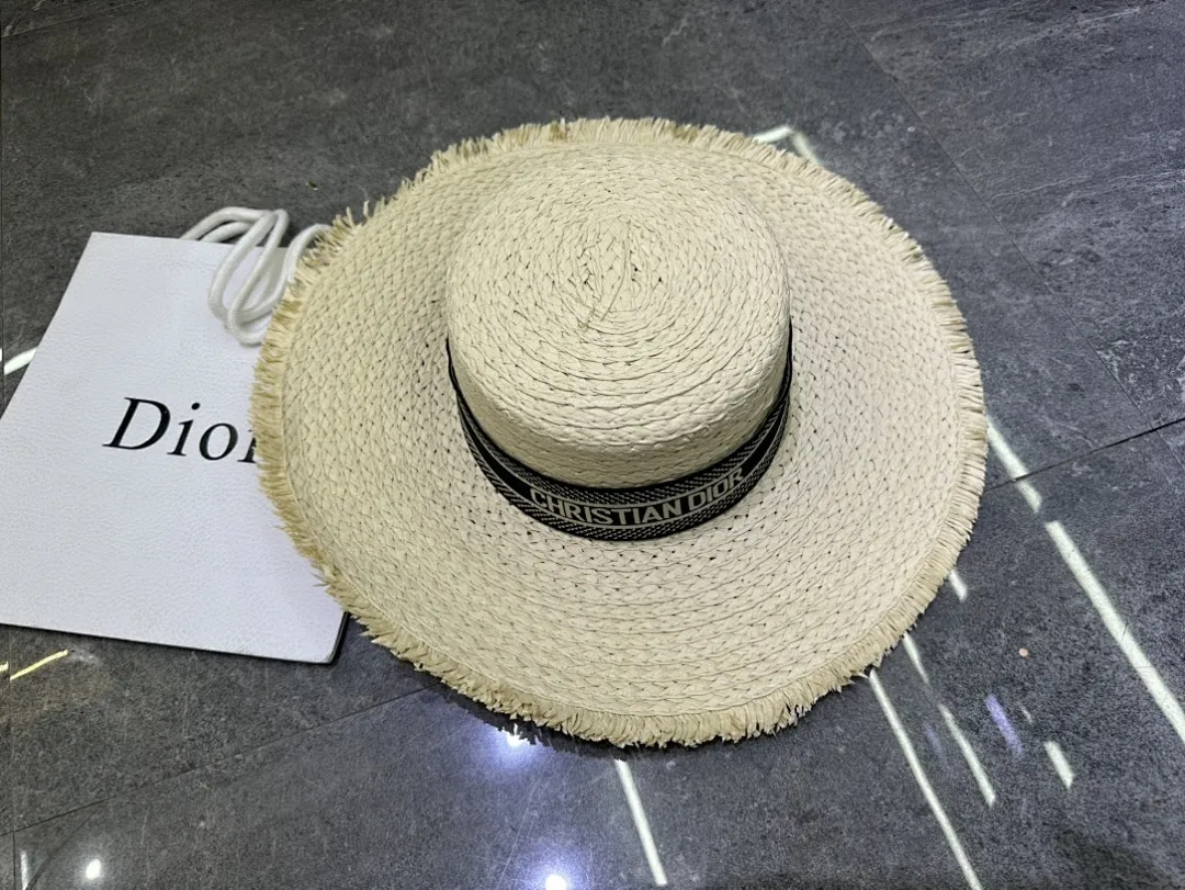 迪奥爆款手工编织平顶帽‼️‼️