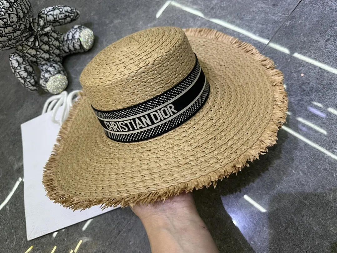 迪奥爆款手工编织平顶帽‼️‼️