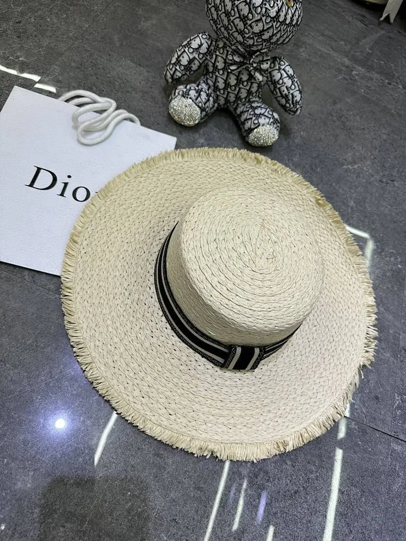 迪奥爆款手工编织平顶帽‼️‼️
