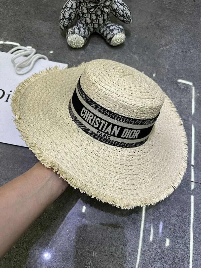 迪奥爆款手工编织平顶帽‼️‼️