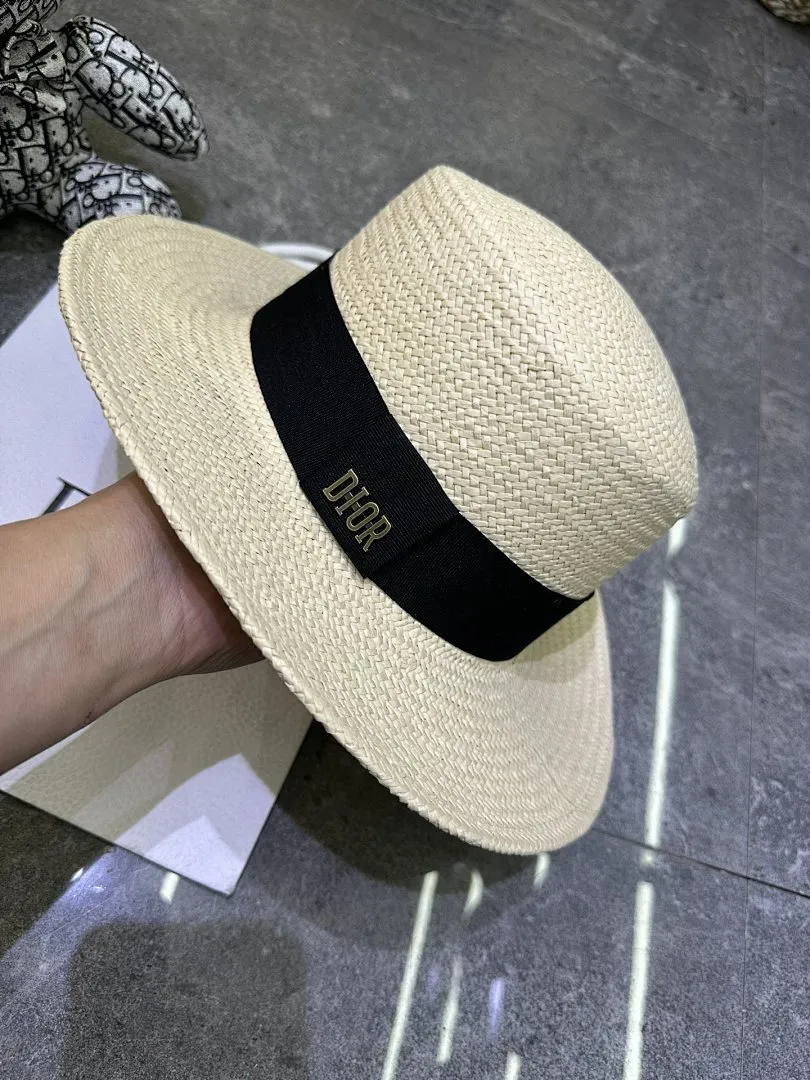 迪奥爆款手工编织平顶帽‼️‼️