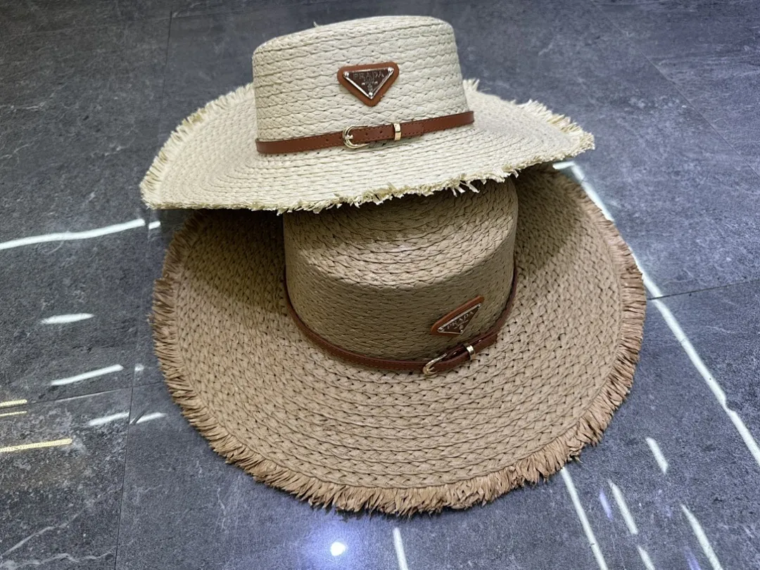 普拉达爆款手工编织平顶帽‼️‼️
