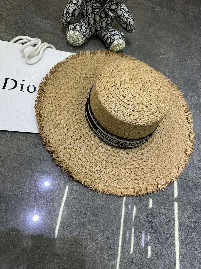 迪奥爆款手工编织平顶帽‼️‼️