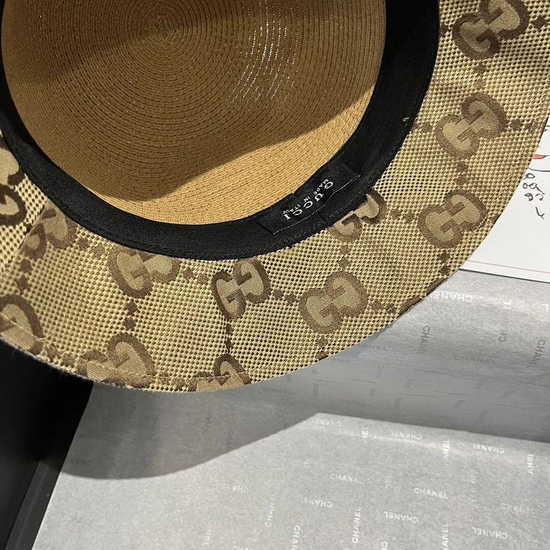 Gucci古琦皮带款草帽,细草盆帽