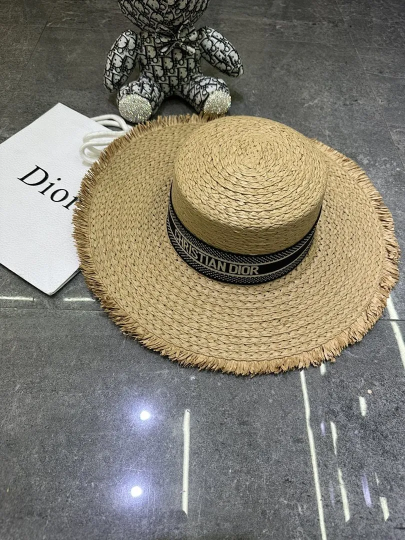 迪奥爆款手工编织平顶帽‼️‼️