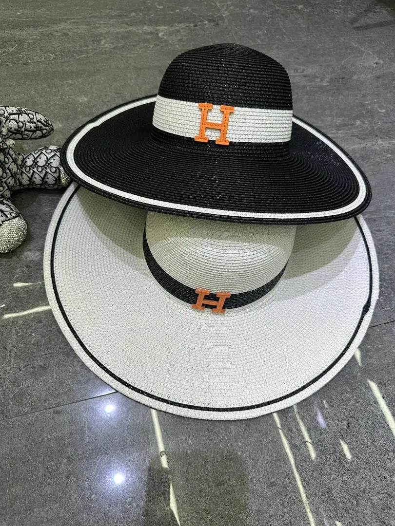 爱马仕爆款撞色设计大檐帽