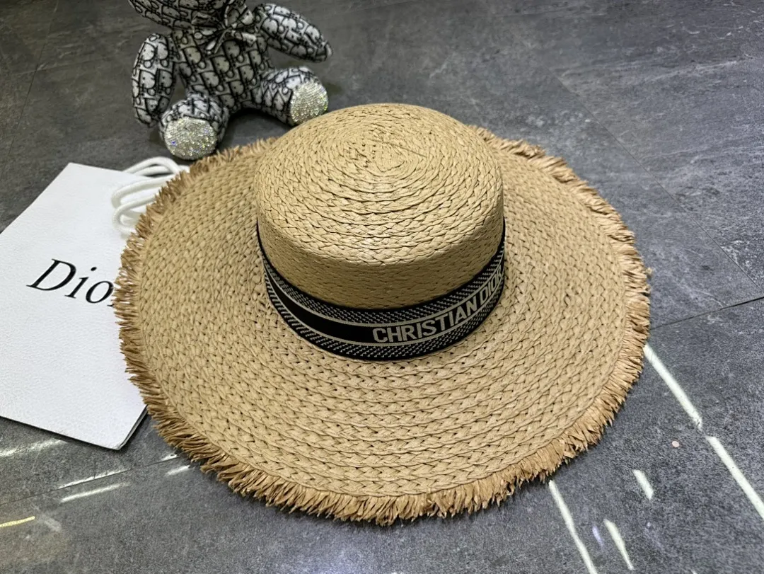 迪奥爆款手工编织平顶帽‼️‼️