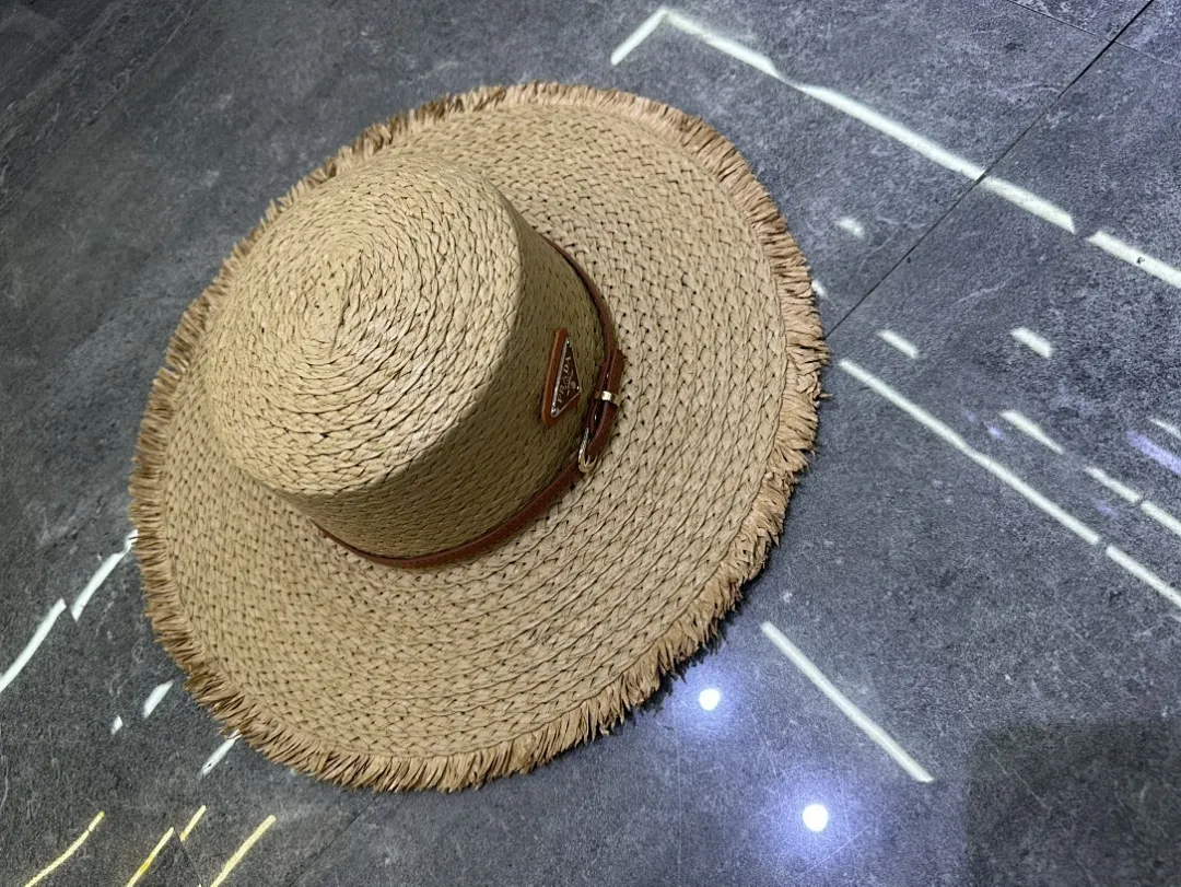 普拉达爆款手工编织平顶帽‼️‼️