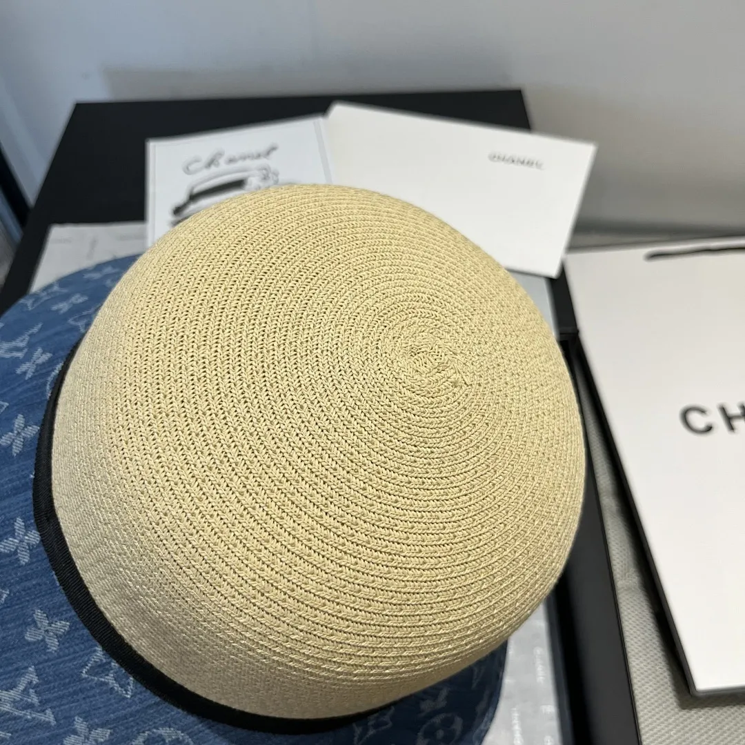 Lv新款草帽，拉菲草制作，拼老花面料
