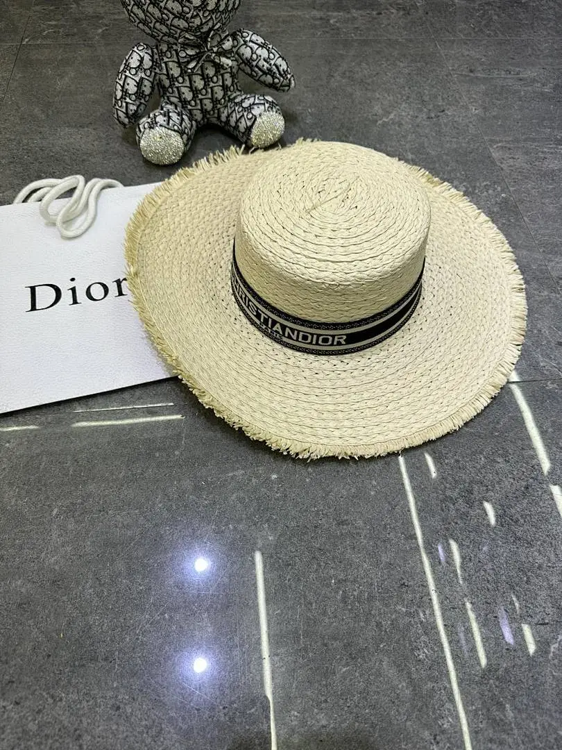 迪奥爆款手工编织平顶帽‼️‼️