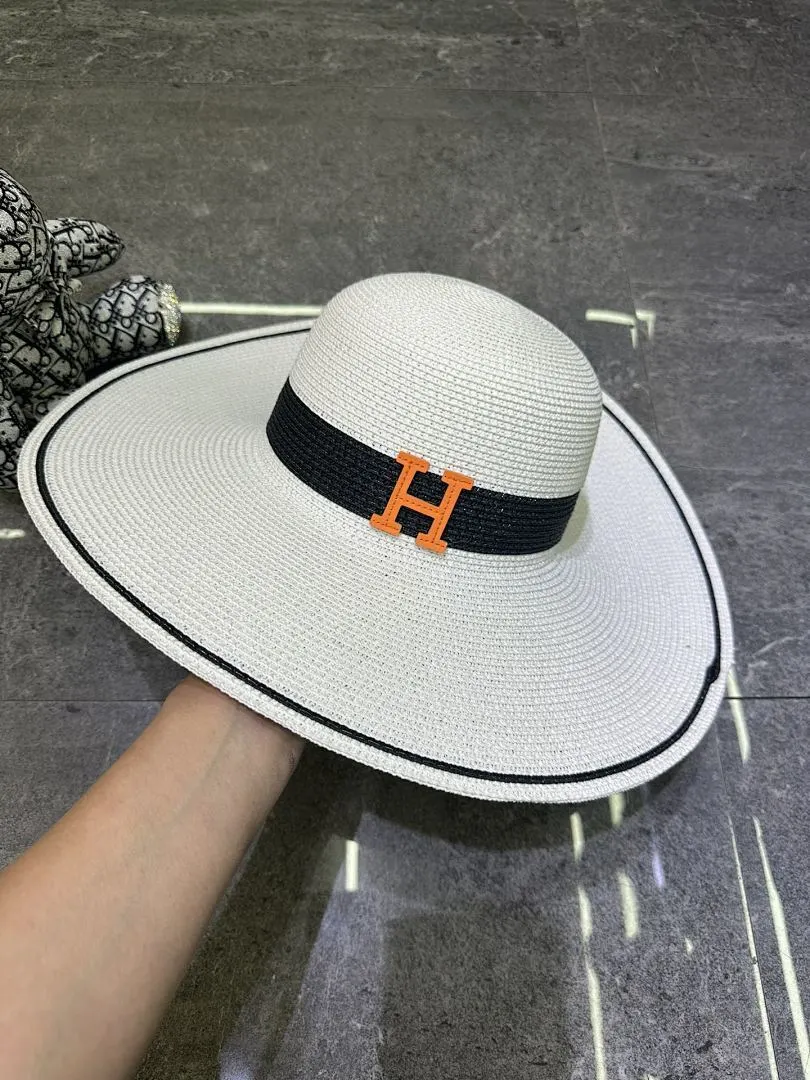 爱马仕爆款撞色设计大檐帽