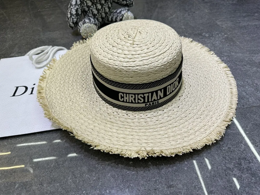 迪奥爆款手工编织平顶帽‼️‼️
