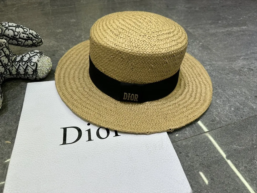 迪奥爆款手工编织平顶帽‼️‼️