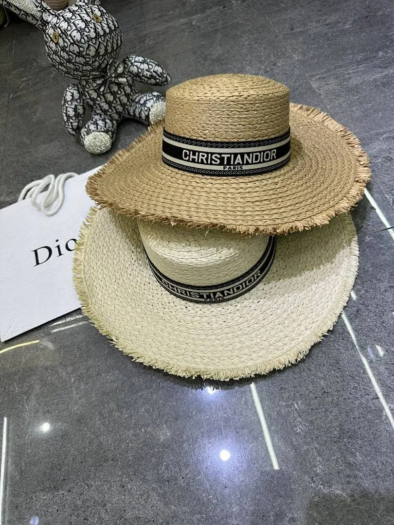 迪奥爆款手工编织平顶帽‼️‼️