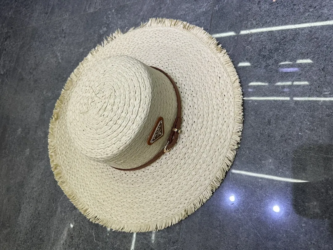 普拉达爆款手工编织平顶帽‼️‼️