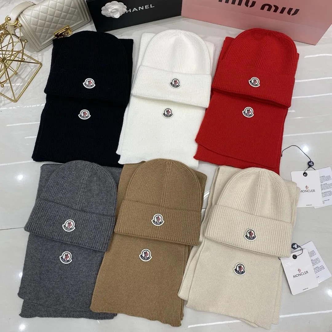 Moncler 两件套 羊绒针织帽+围巾🧣