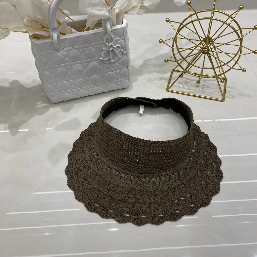 夏季草帽👒韩版钩针空顶帽