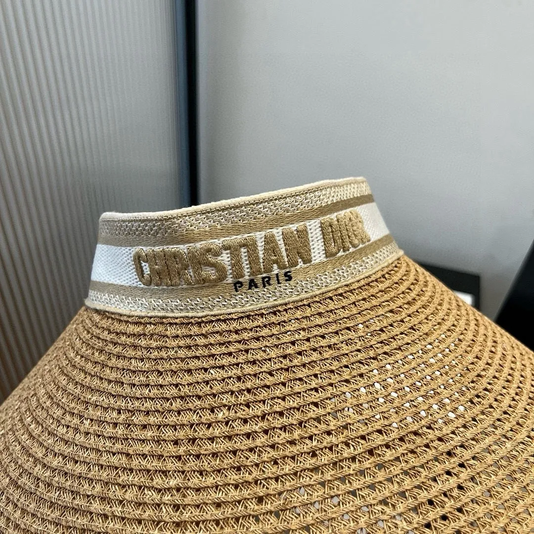 高颜值女孩必备DIOR夏日新款丝巾遮阳帽大帽檐