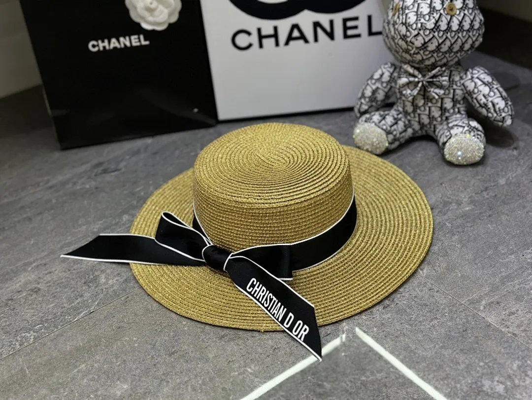 迪奥蝴蝶结🎀金丝平顶帽