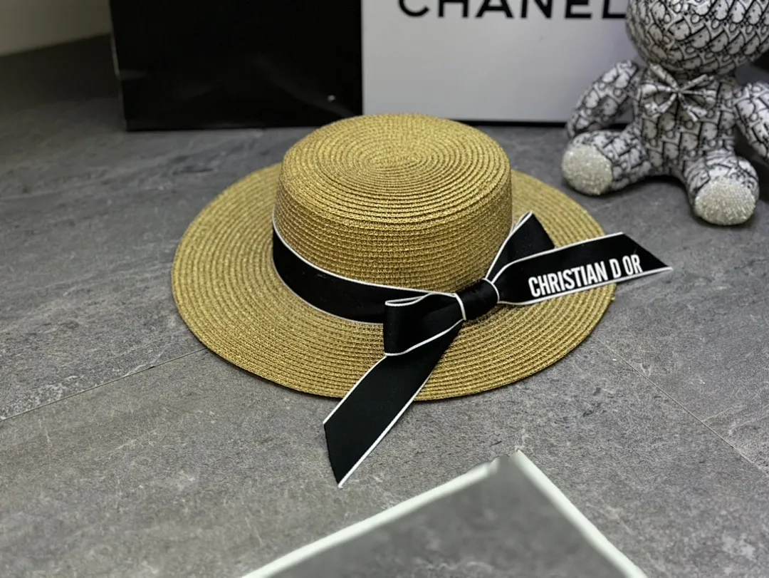 迪奥蝴蝶结🎀金丝平顶帽