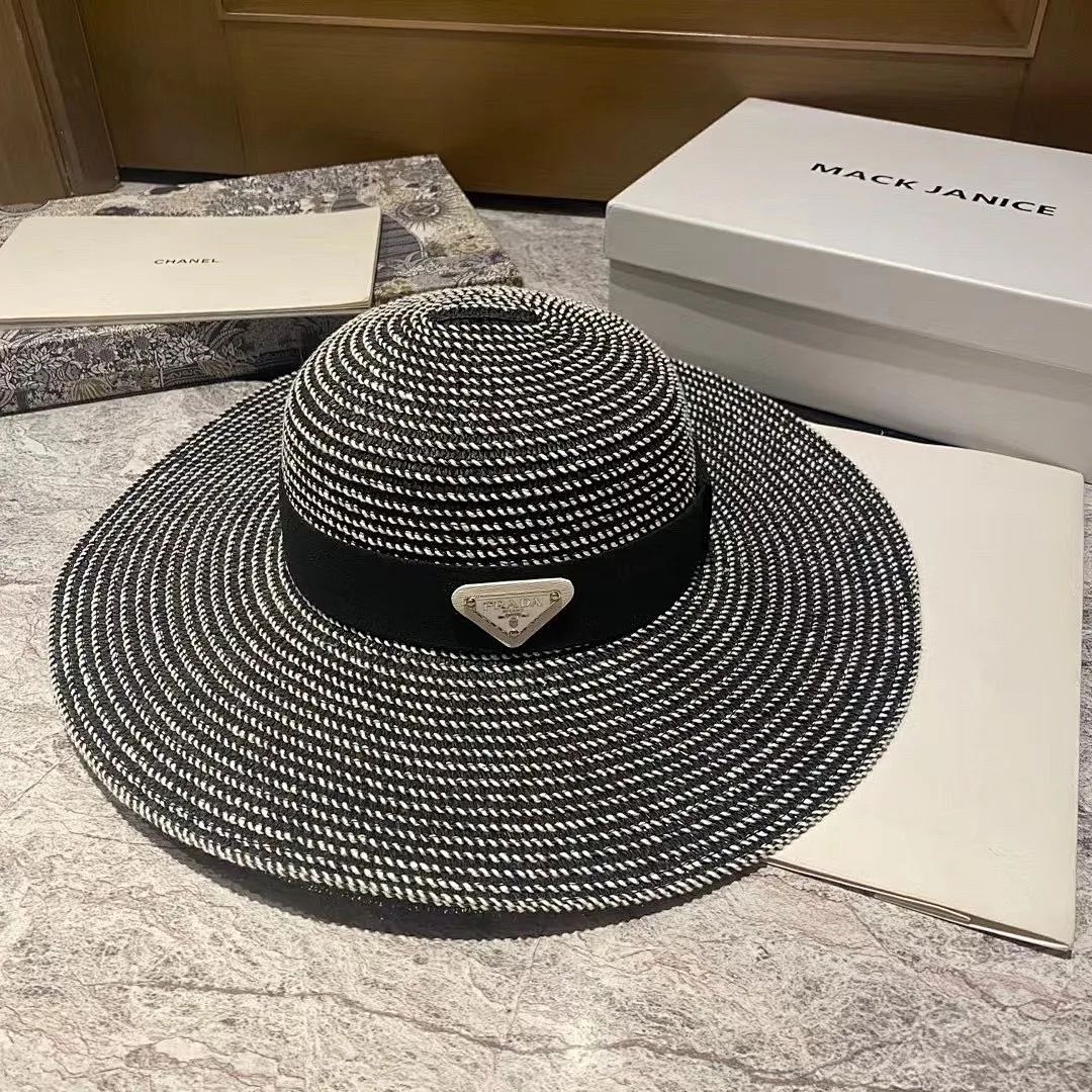 普拉达 大檐草帽