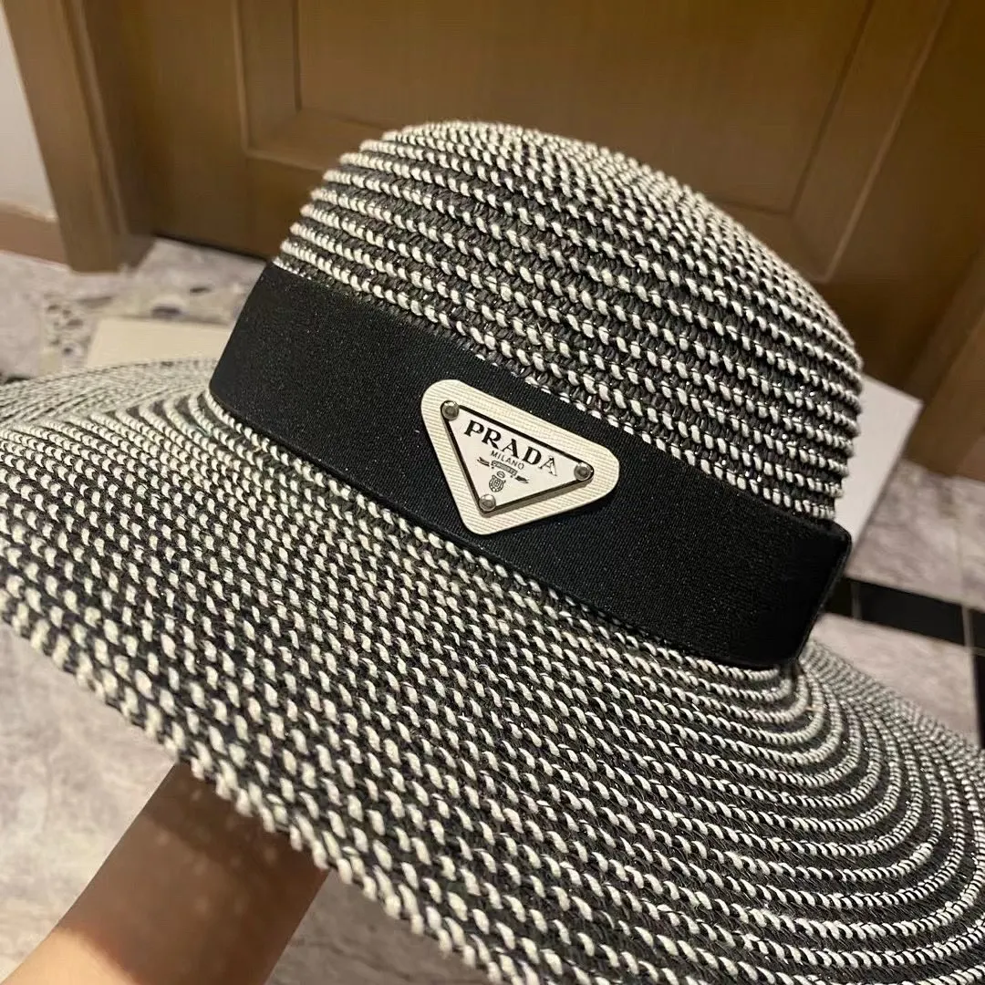 普拉达 大檐草帽