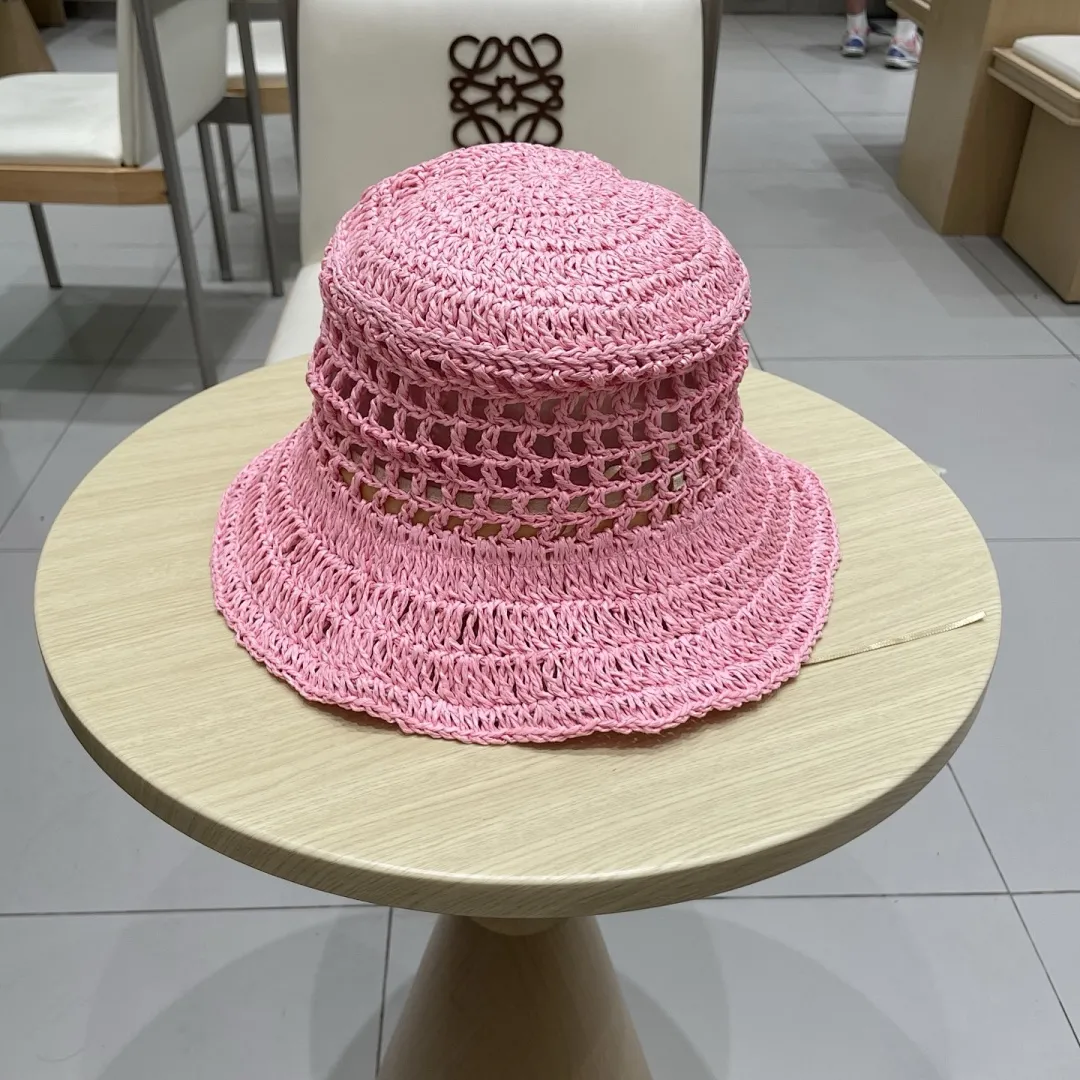 PRADA普拉达草帽，渔夫帽，手工编织，2025官方新款，刺绣logo