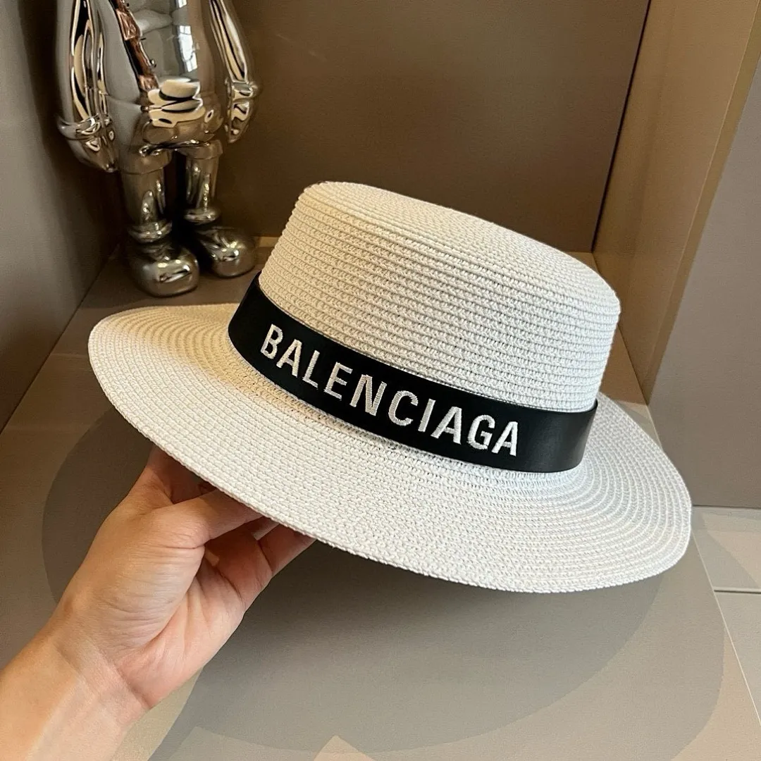 巴黎世家平顶礼帽,遮阳草帽