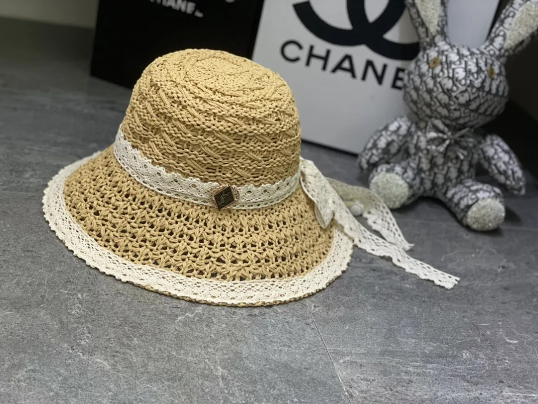 YSL 钩针编织系列蕾丝蝴蝶结🎀盆帽